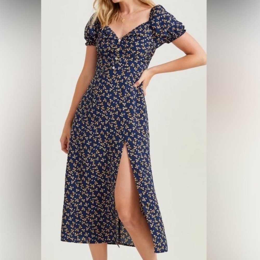 Altar’d State Blue Floral Maxi Dress